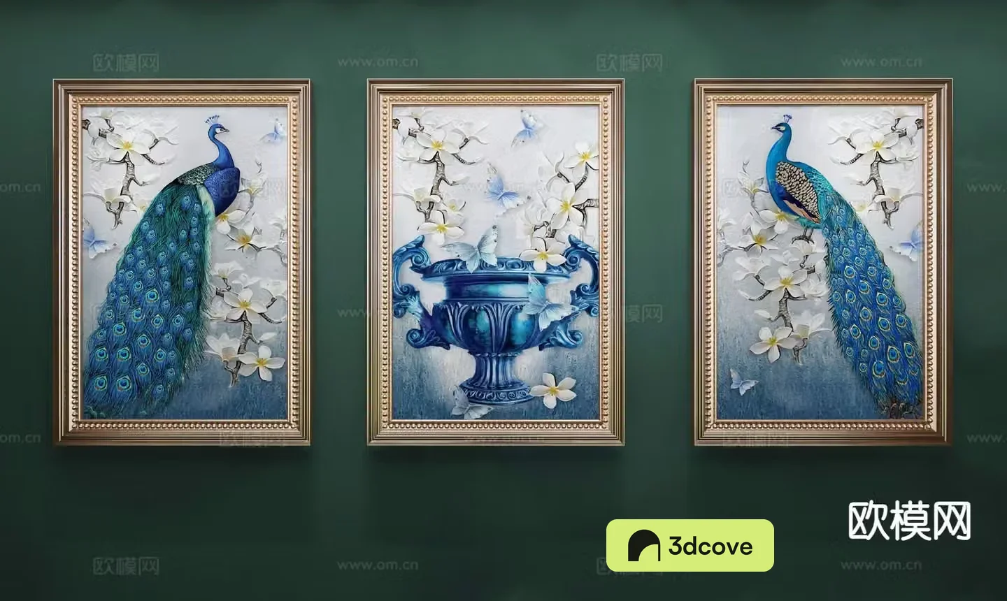 American peacock painting decorative painting photo frame painting