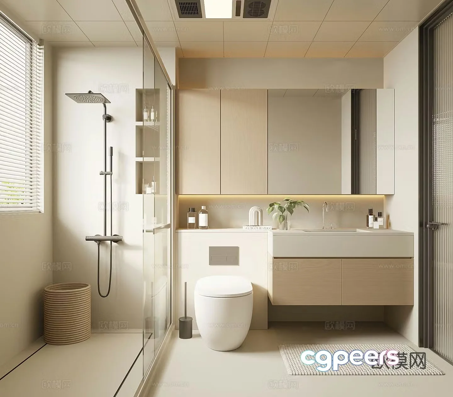 Modern bathroom bathroom 3d model