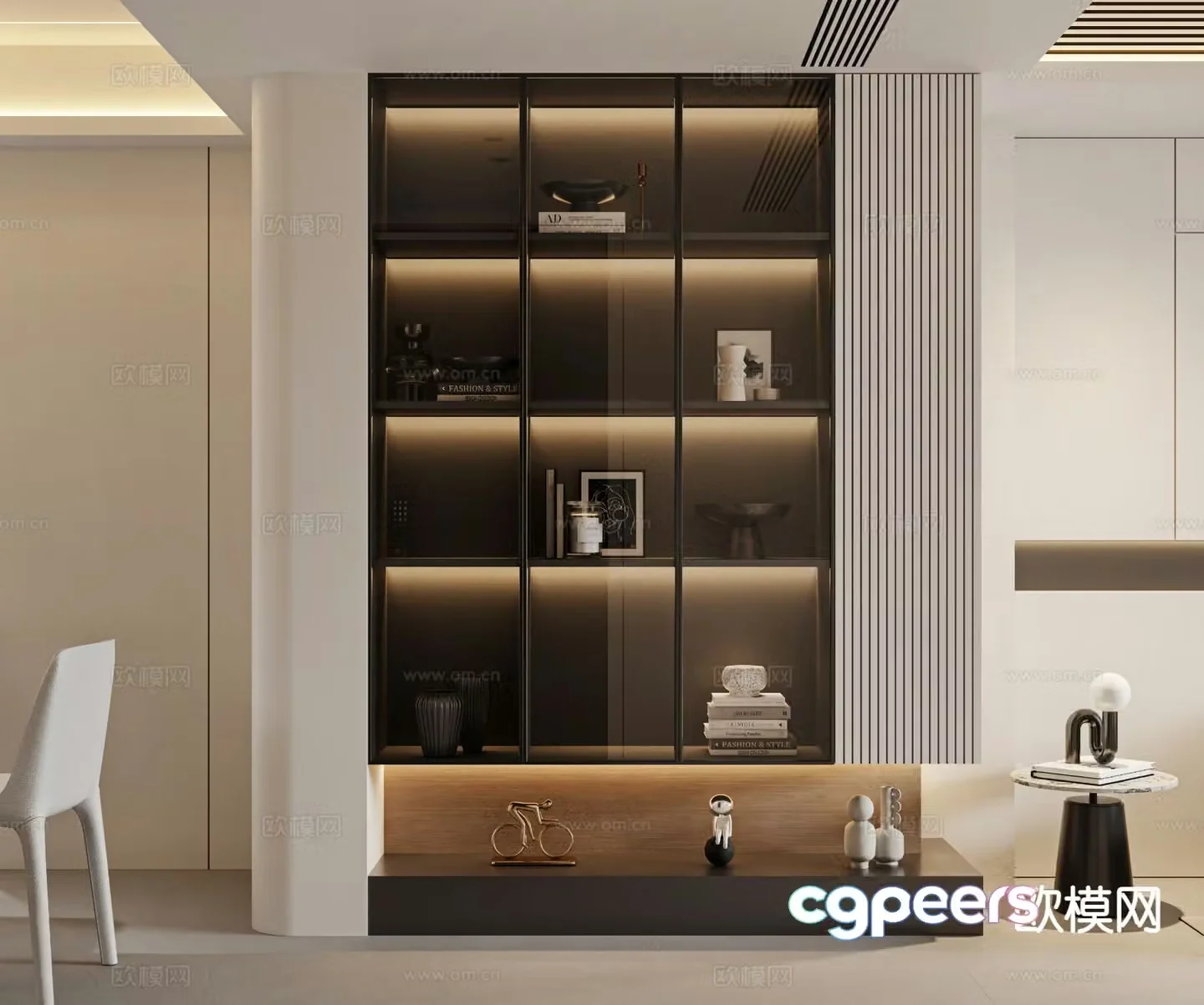 Modern decorative cabinet glass cabinet 3d model