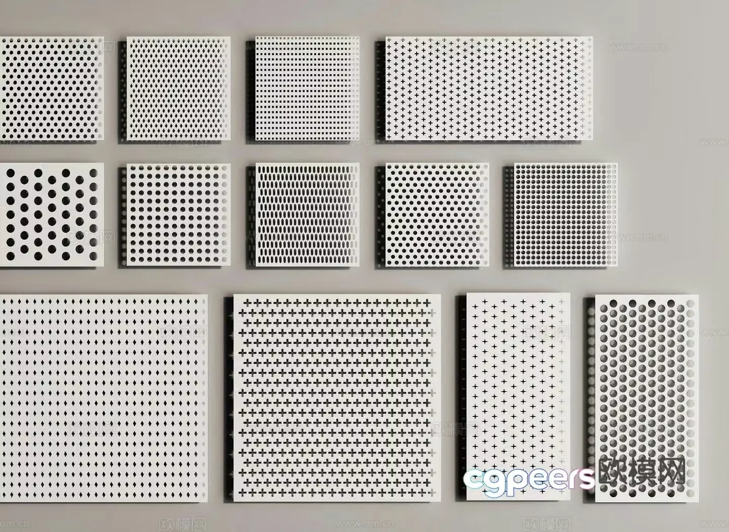 Modern punched plate perforated plate hollow plate 3d model