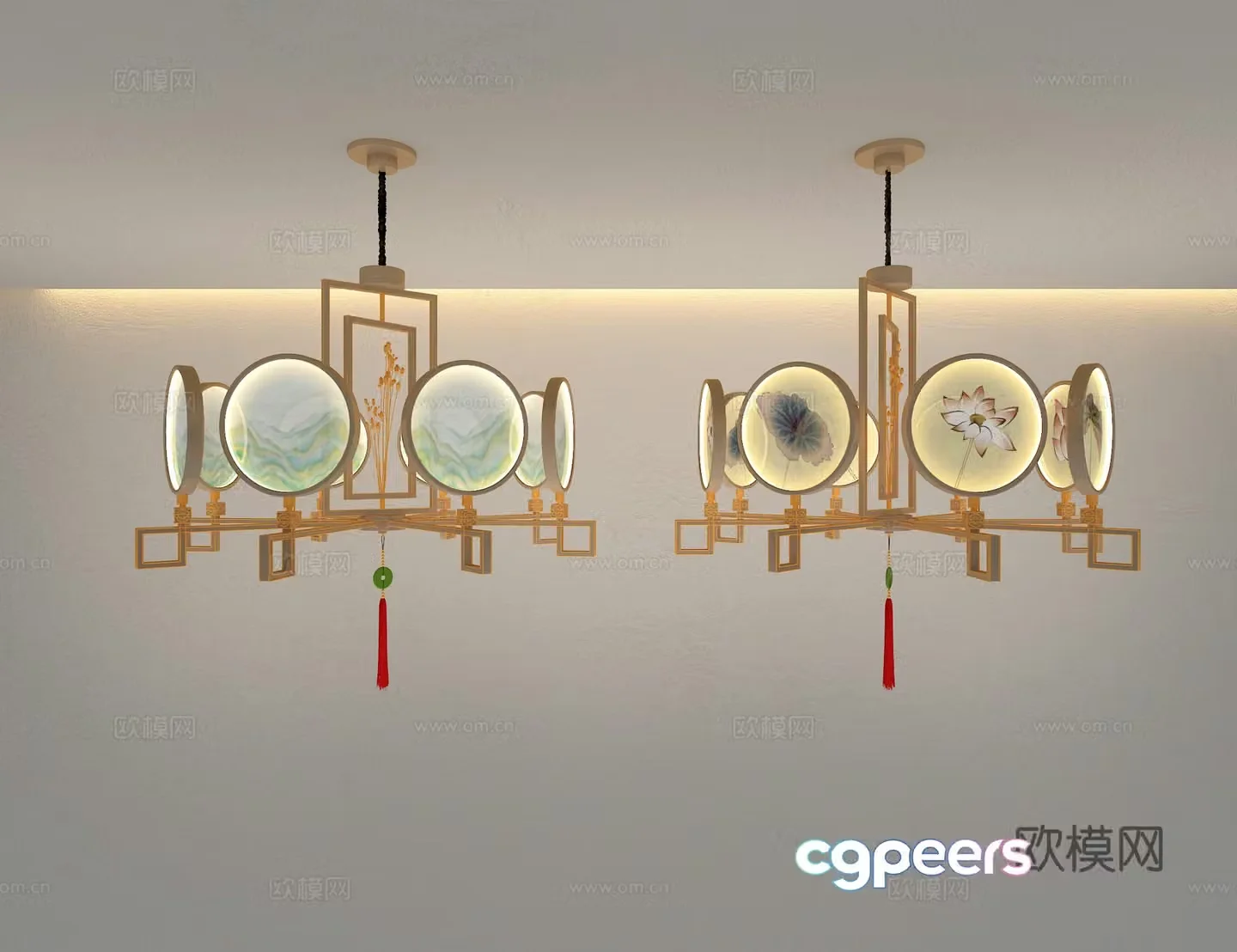 New Chinese chandelier 3D model