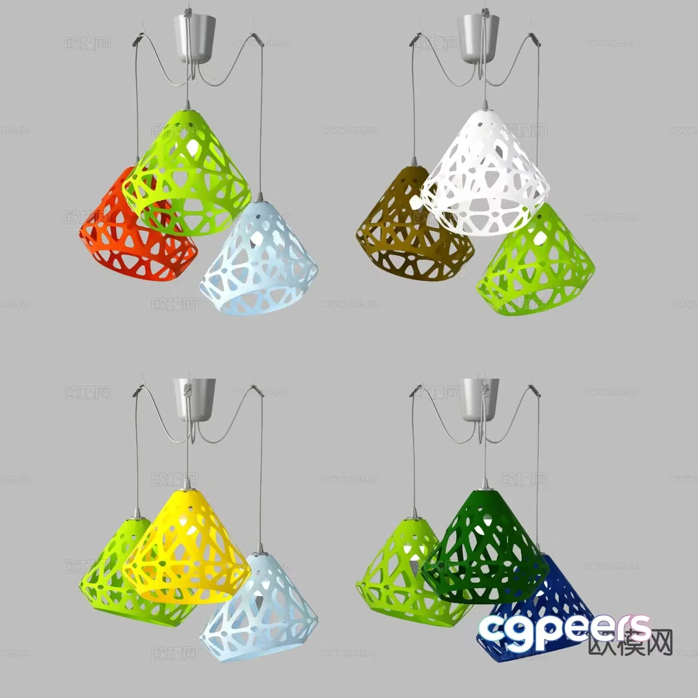 Industrial style decorative lamp colored lamp 3d model