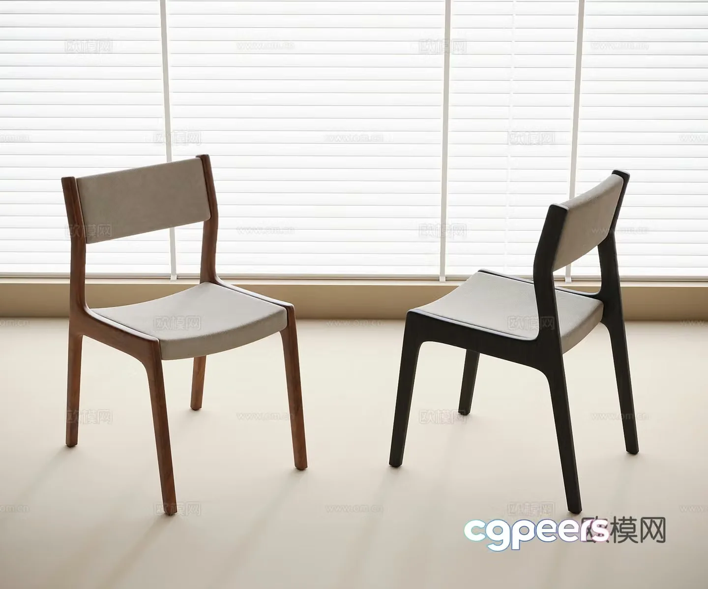 Modern dining chair single chair 3d model
