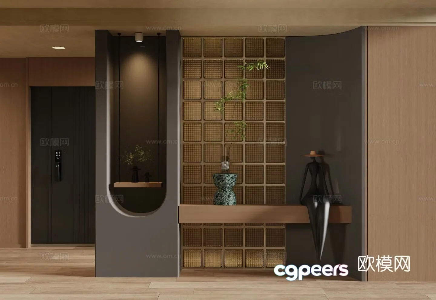 Italian style entrance entrance hall decorative hall 3D model