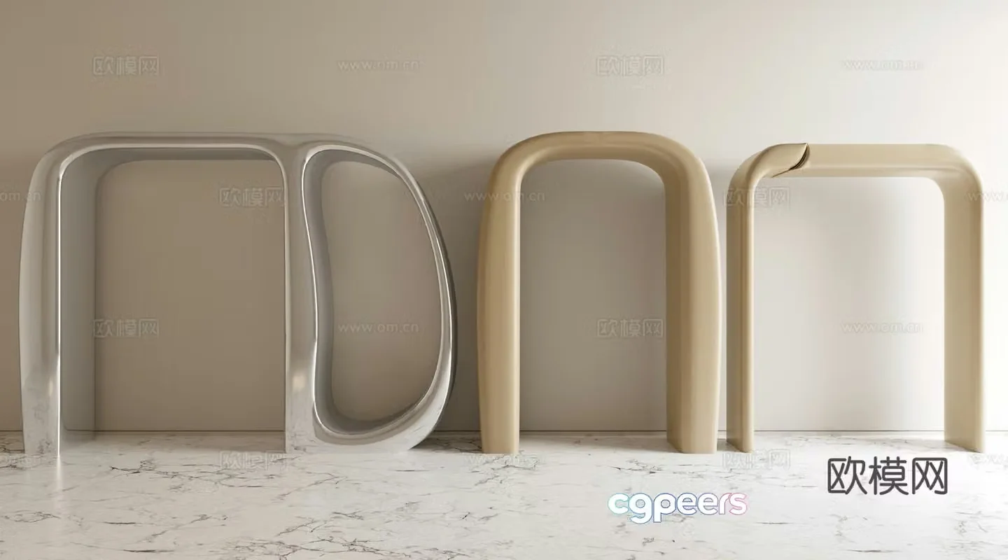 Cream style arch dumb mouth arched hole round hole door arch 3d model