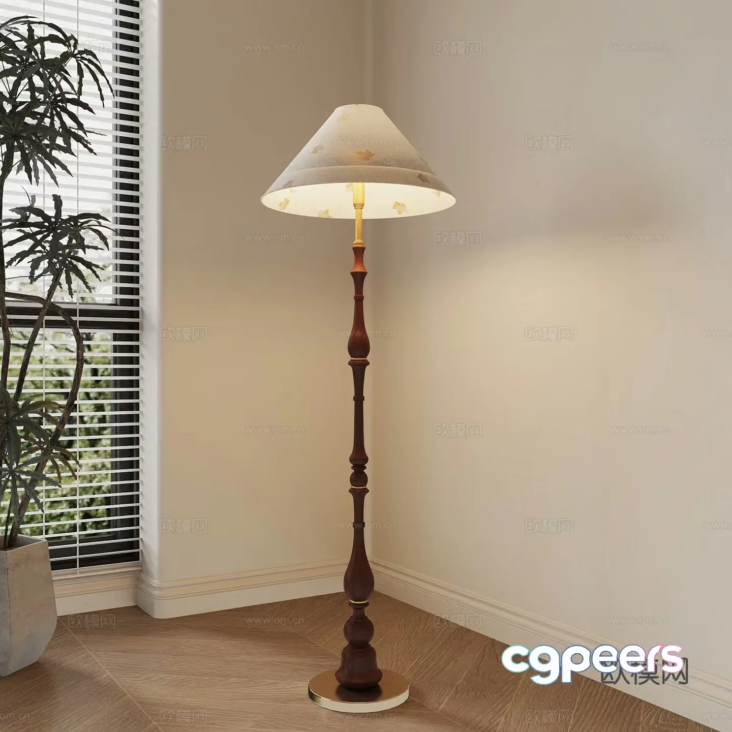 French floor lamp decorative lamp 3d model