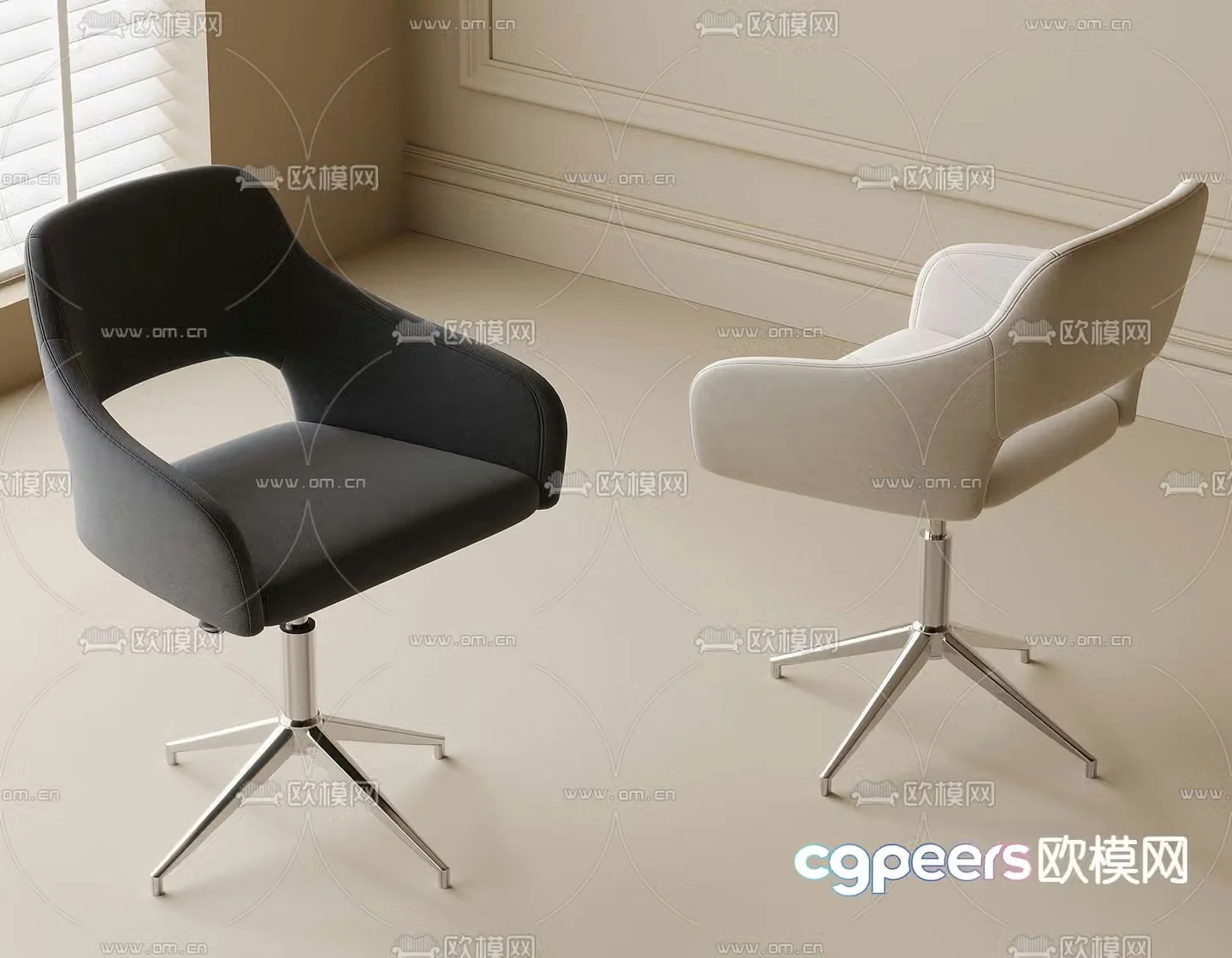 Modern swivel office chair 3d model