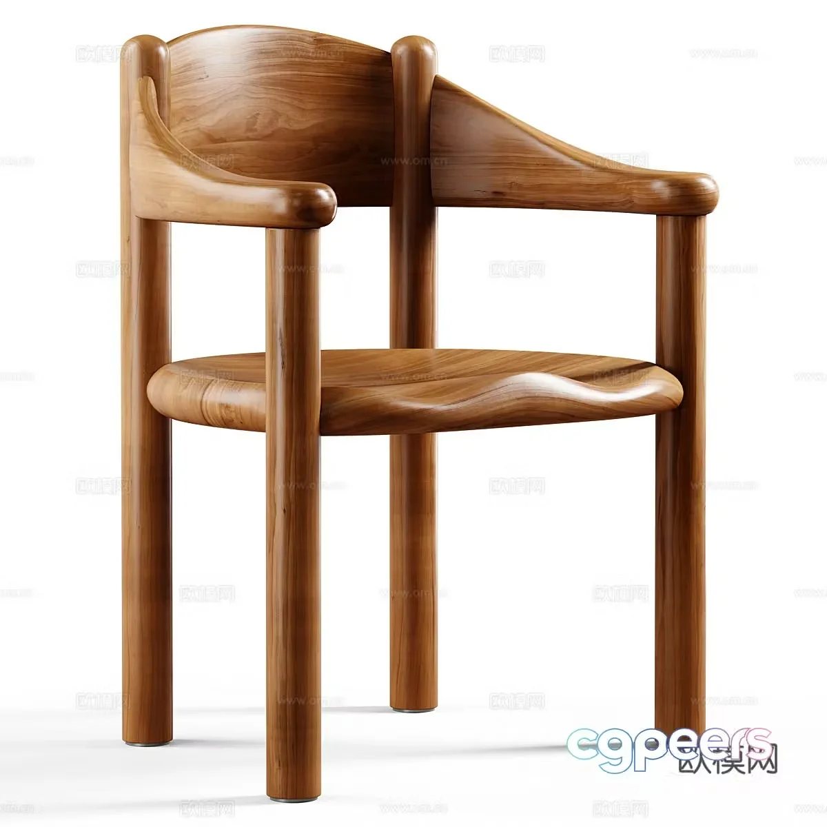 Solid wood dining chair Wooden chair Solid wood single chair Solid wood leisure chair Solid wood armchair Solid wood backrest chair 3D model