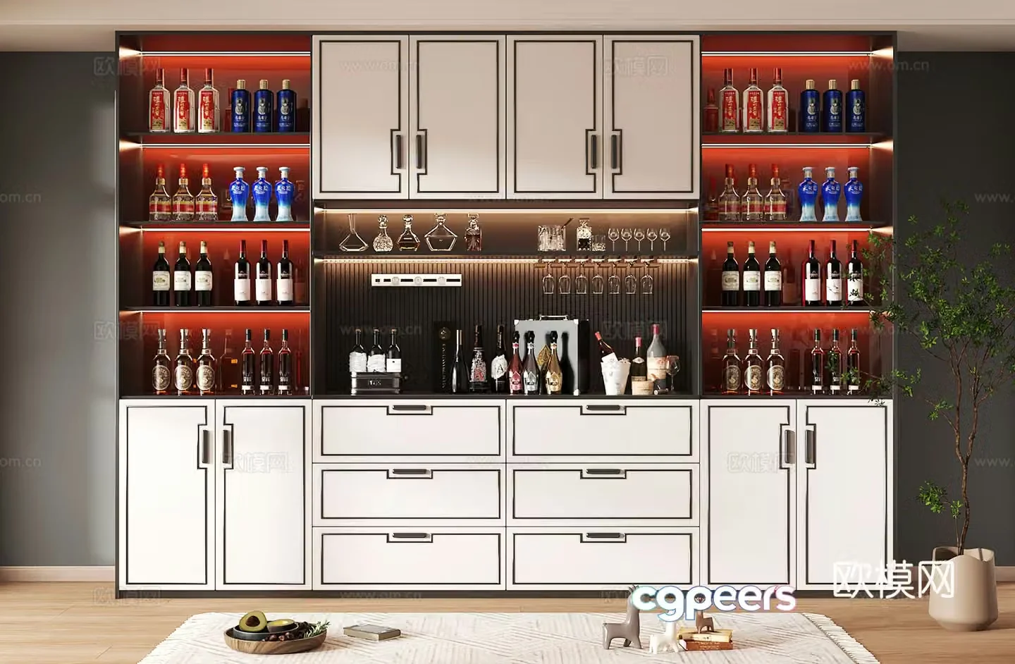 Wine cabinet design Wine cabinet red wine cabinet bar wine cabinet partition wine cabinet 3D model