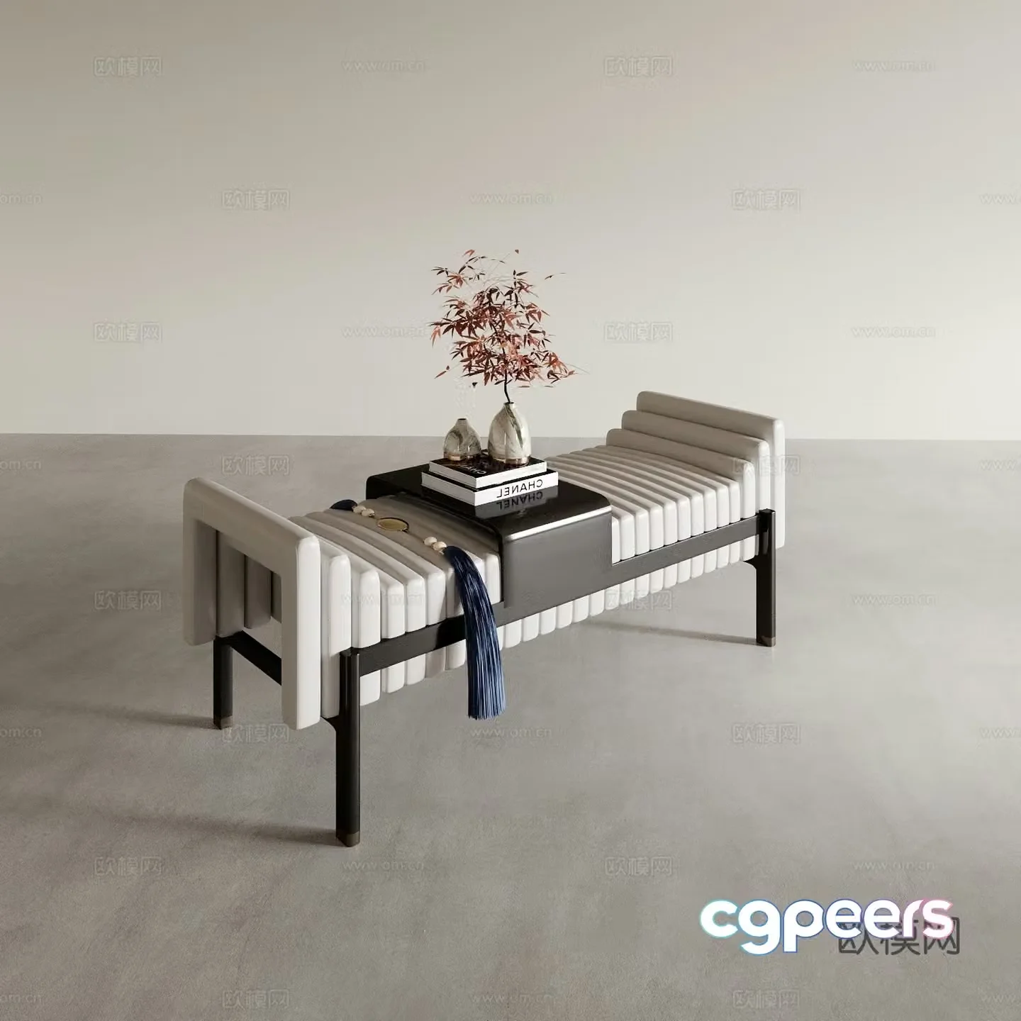 New Chinese style sofa stool shoe changing stool imperial concubine couch bench 3D model