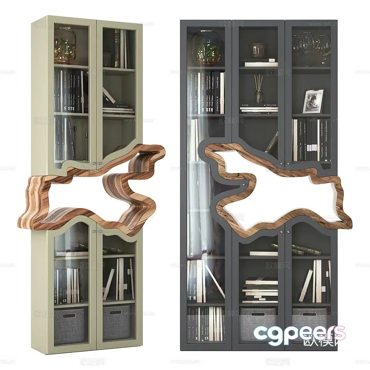 Modern light luxury decorative bookcase 3d model