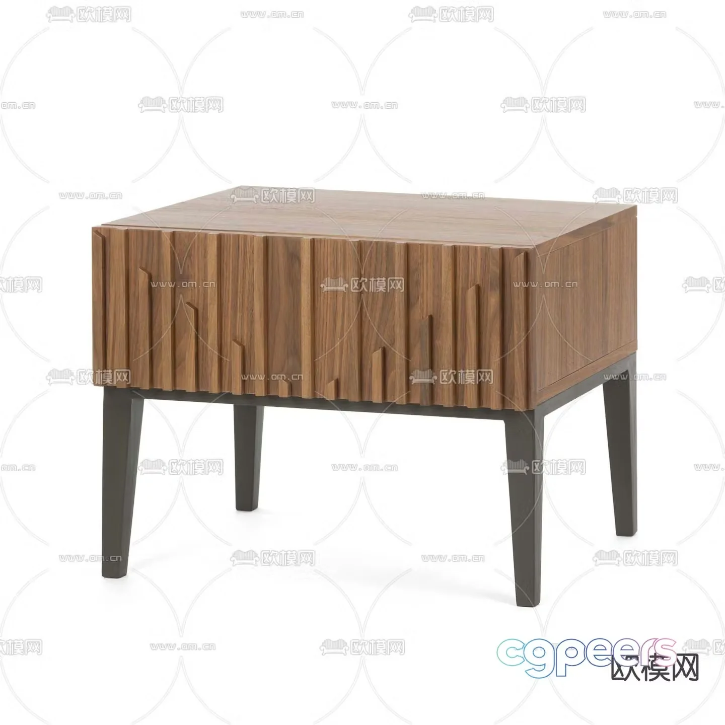 Wooden bedside table 3d model