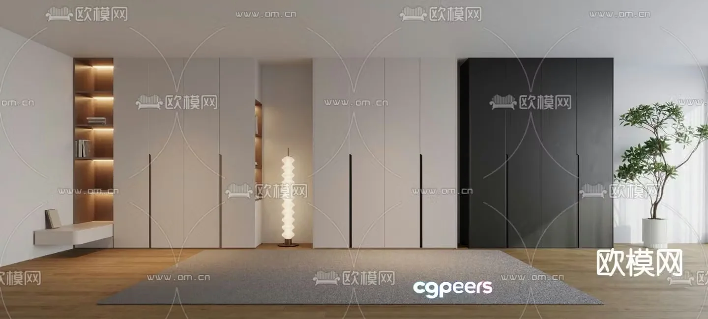 Customized wardrobe integrated cabinet 3d model