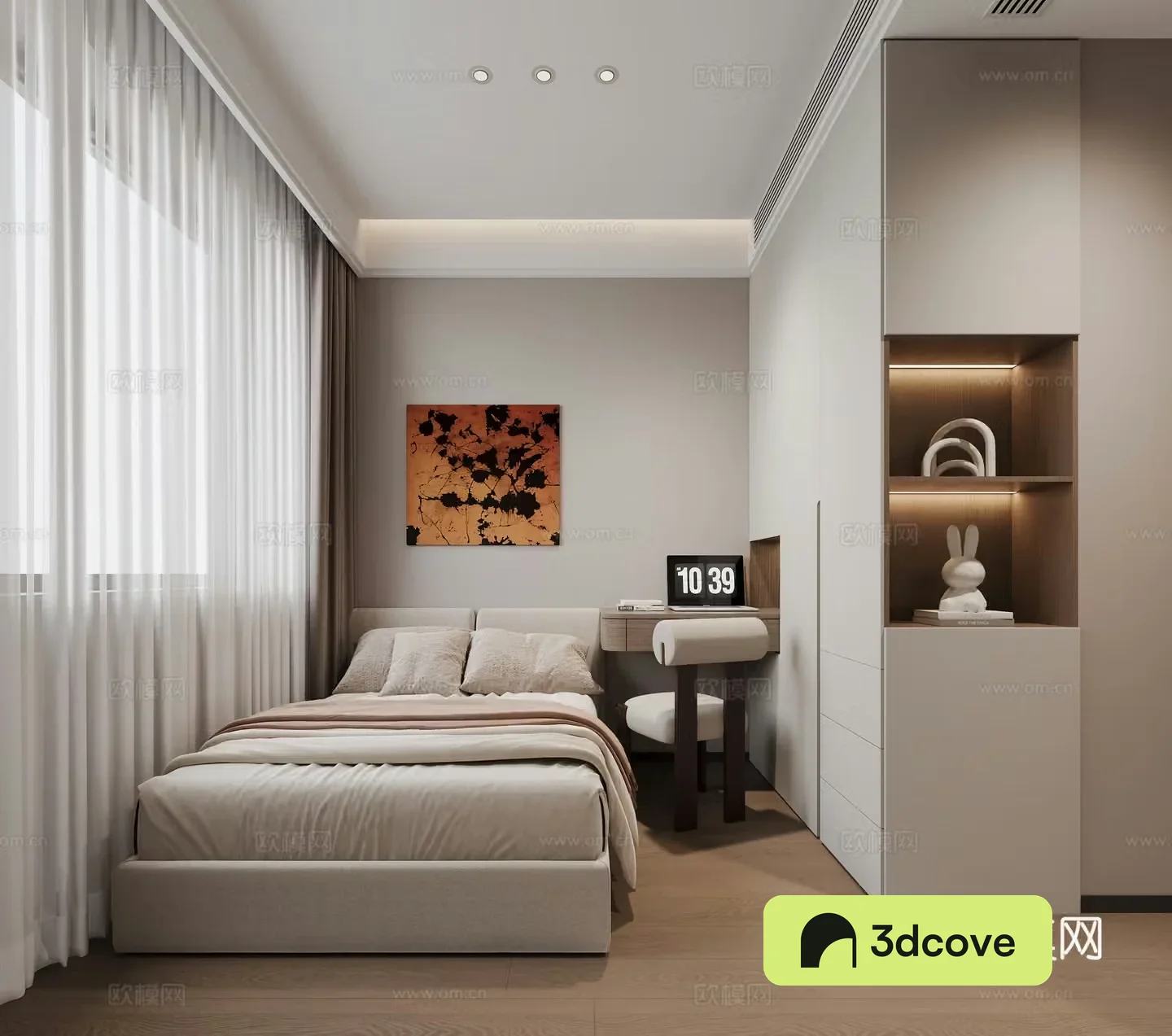 Middle-aged bedroom 3d model