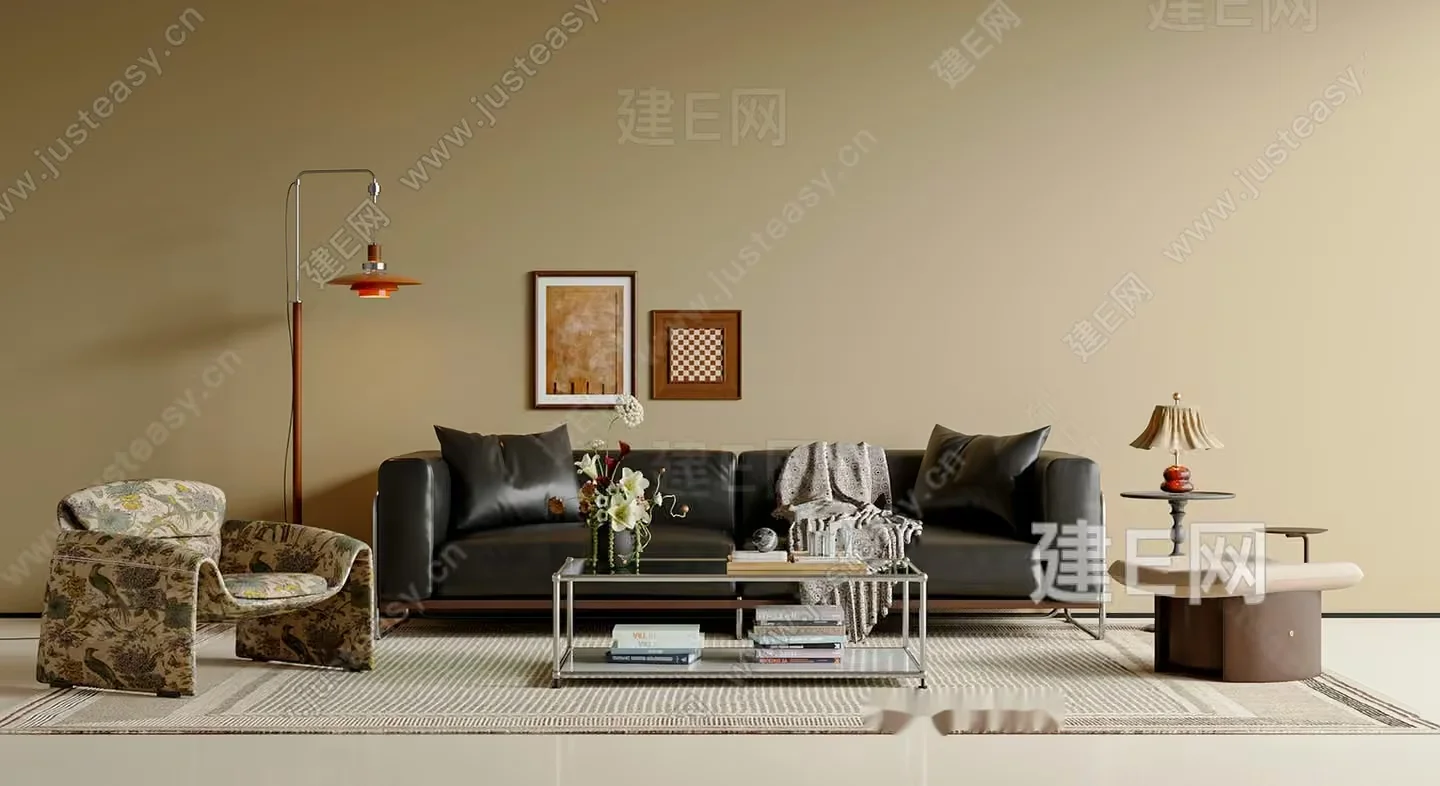 Modern Living Room 3D Model – 16529 – VRAY Render