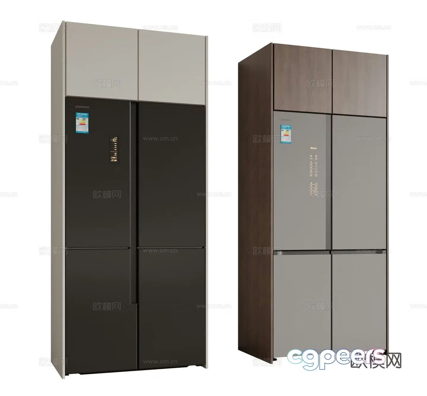 Modern refrigerator freezer zero-embedded refrigerator single and double door refrigerator cross refrigerator flip-open refrigerator 3D model
