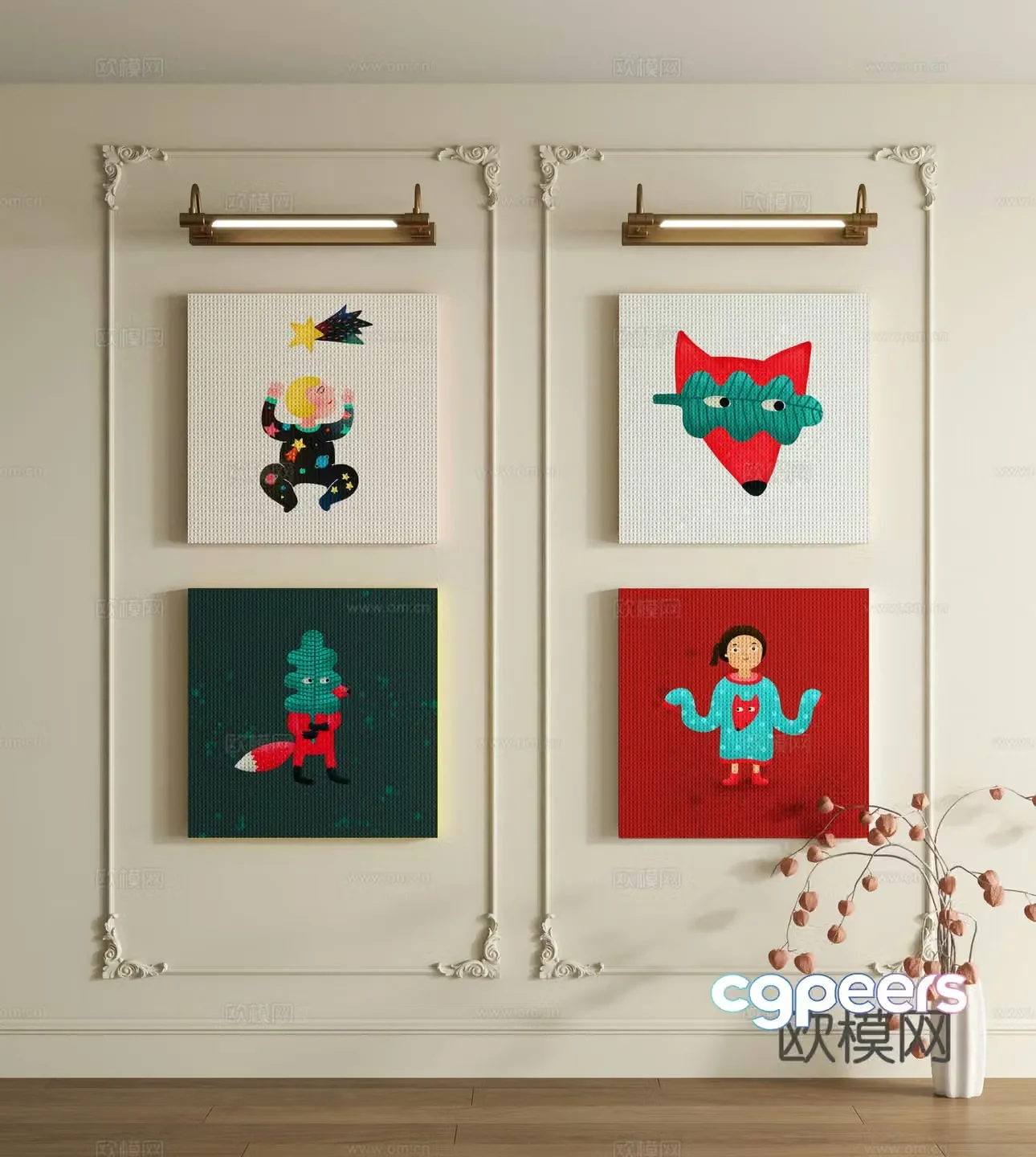 Dopamine decorative painting 3d model