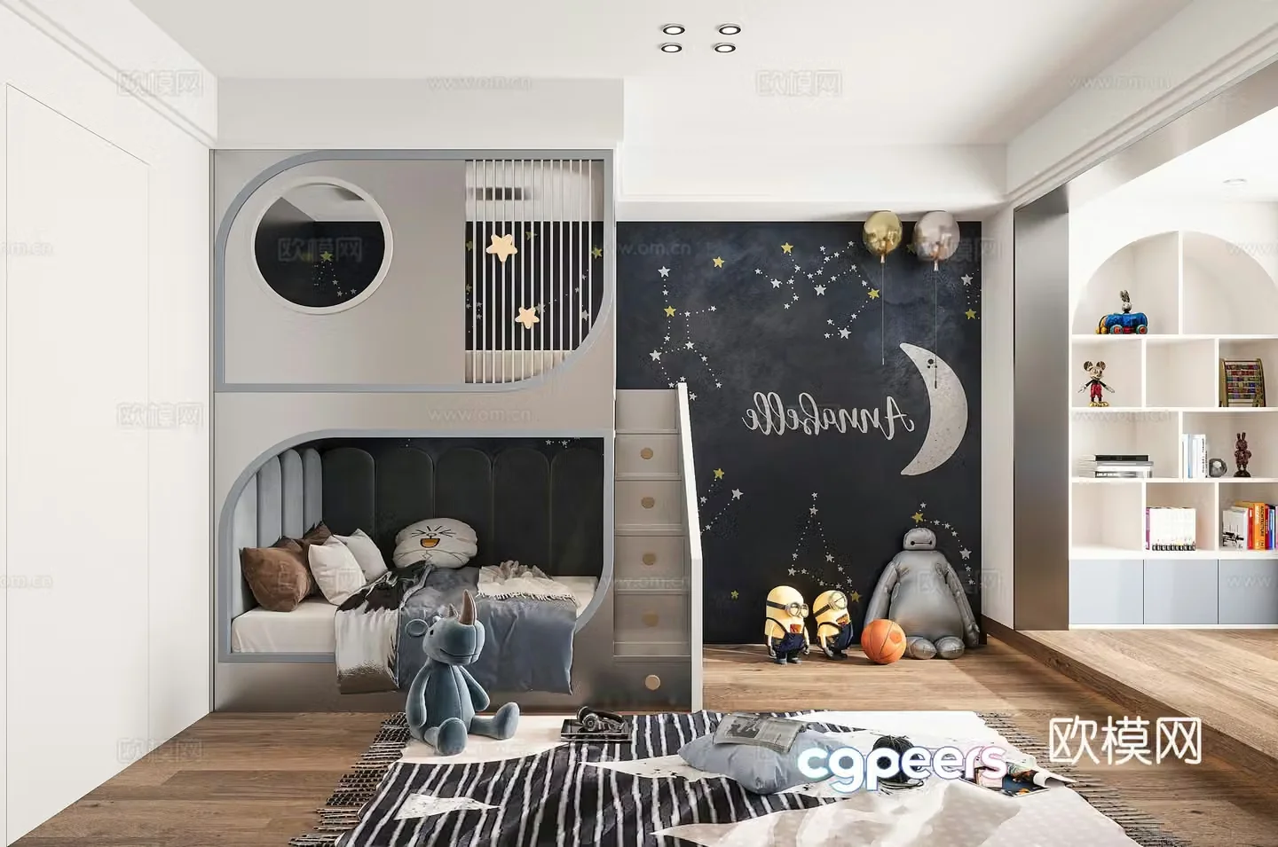 Modern children’s room boy’s room 3d model