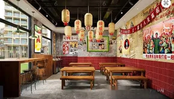A Chinese Restaurant With Wooden Tables And Benches 3D Model – 3984 – VRAY Render