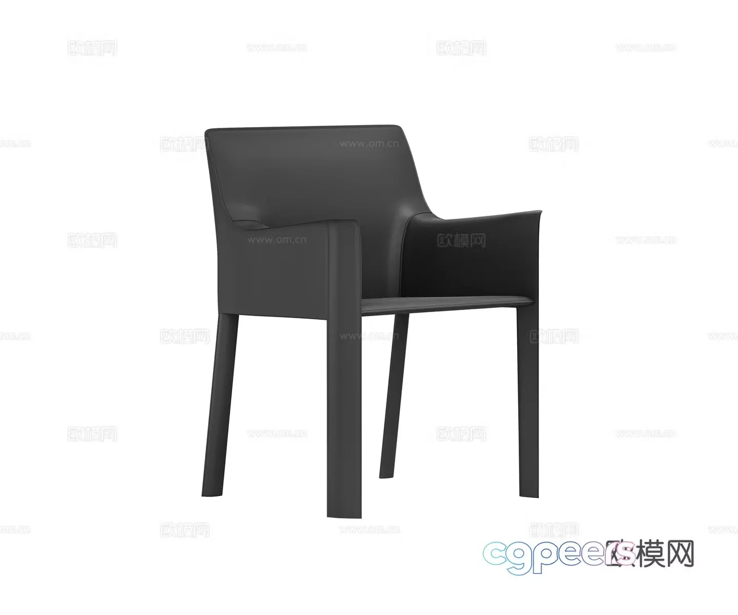 Modern single chair dining chair 3d model
