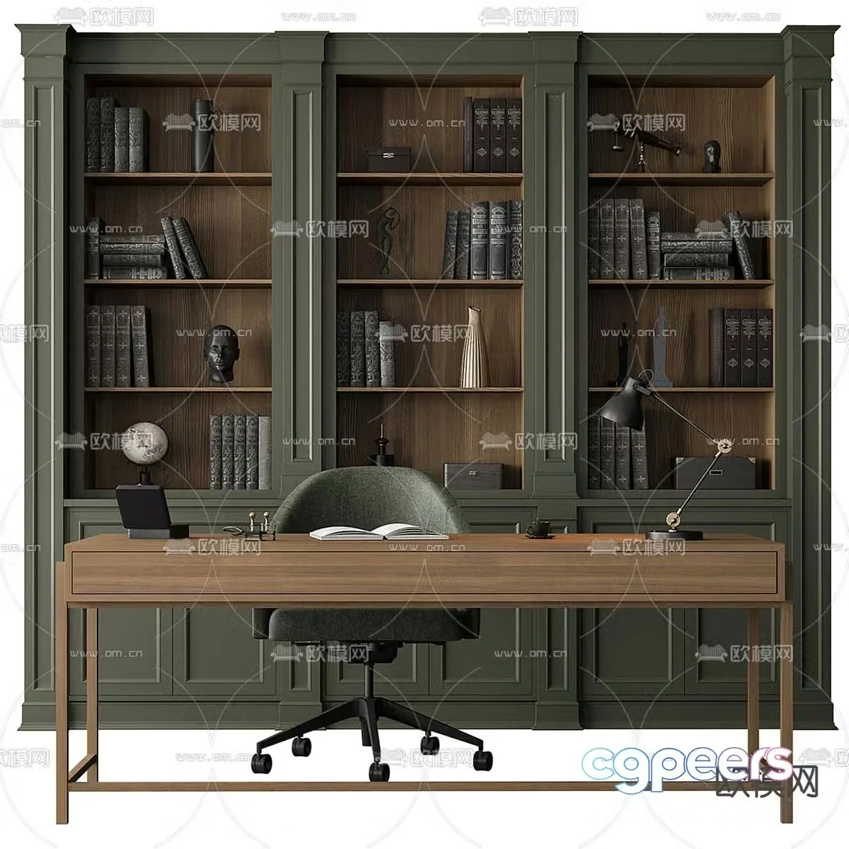 Furniture simple European desk writing desk computer desk 3d model