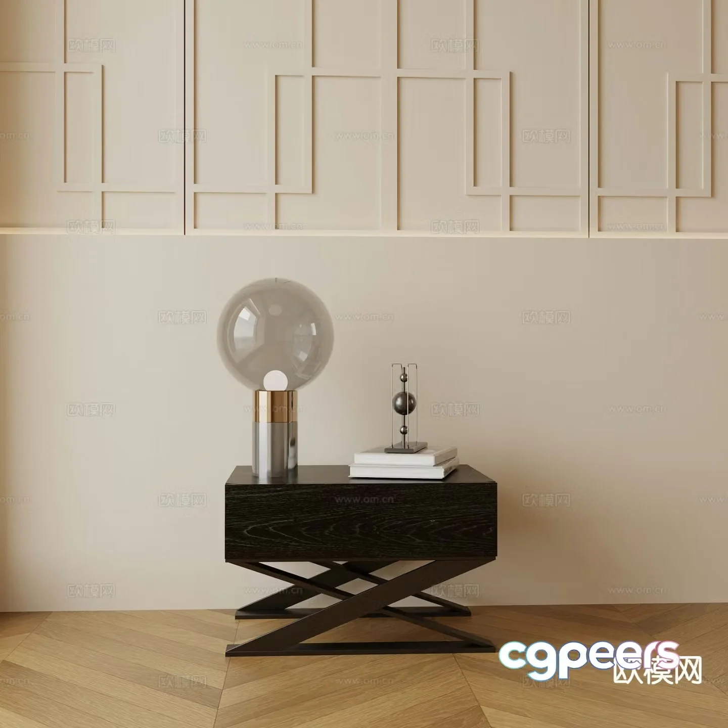 Modern bedside table 3d model