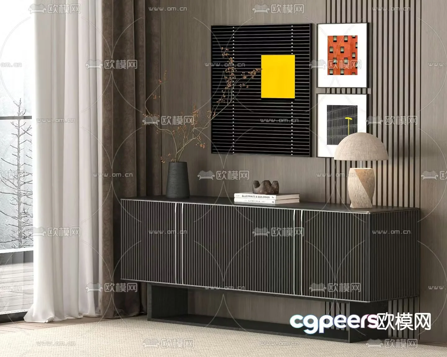Modern entrance cabinet 3D model