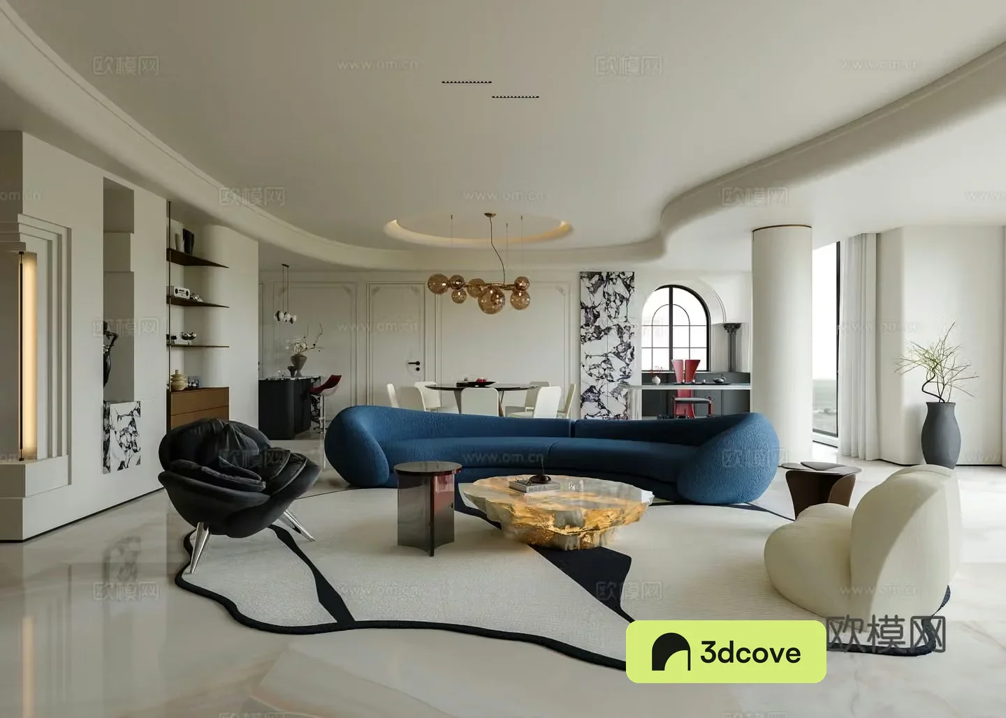 French living and dining room