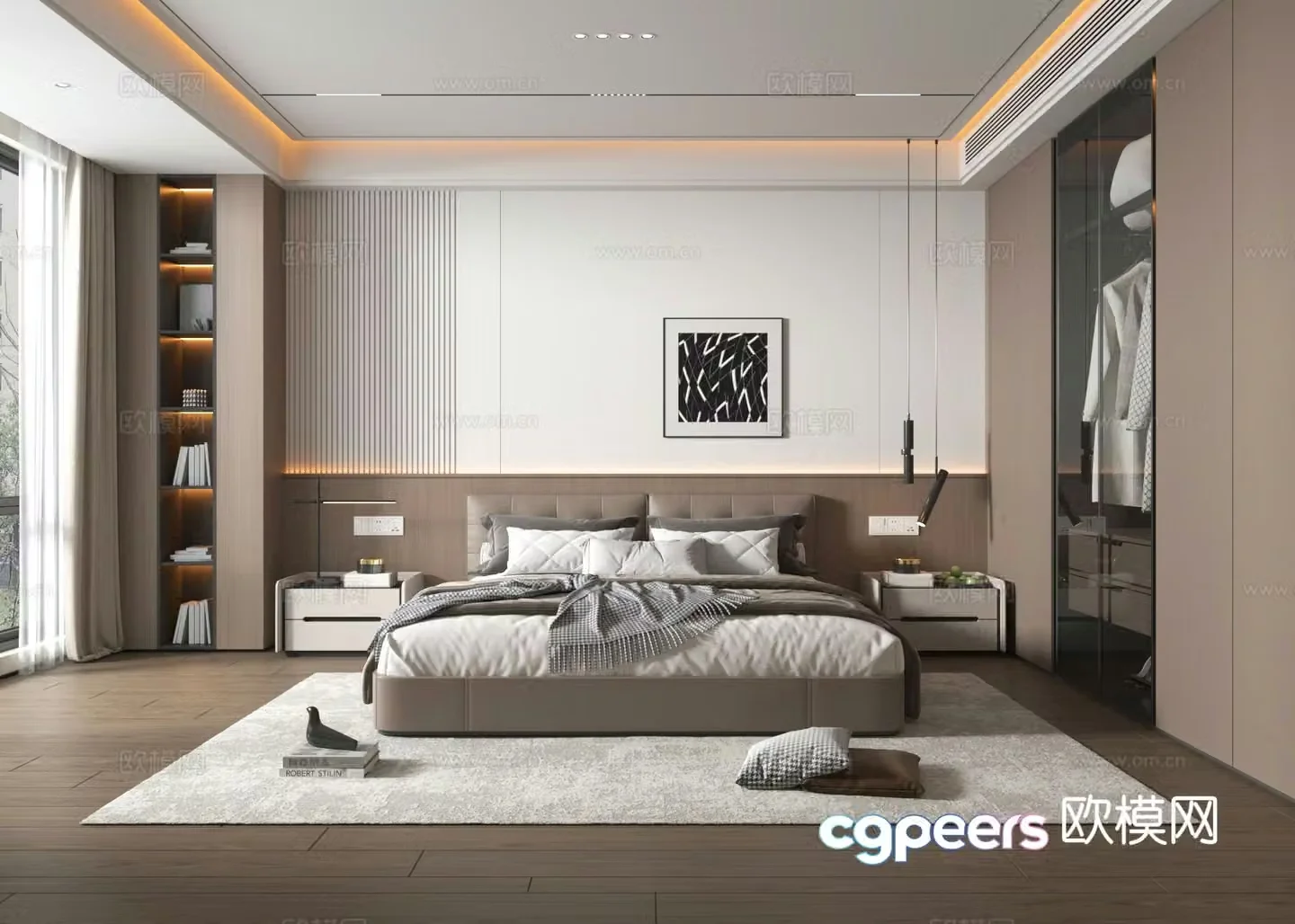 Modern bedroom master bedroom 3d model