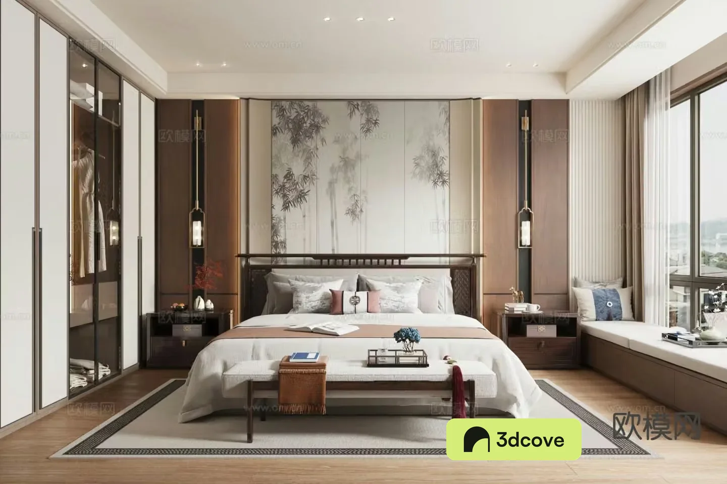 New Chinese style bedroom master bedroom