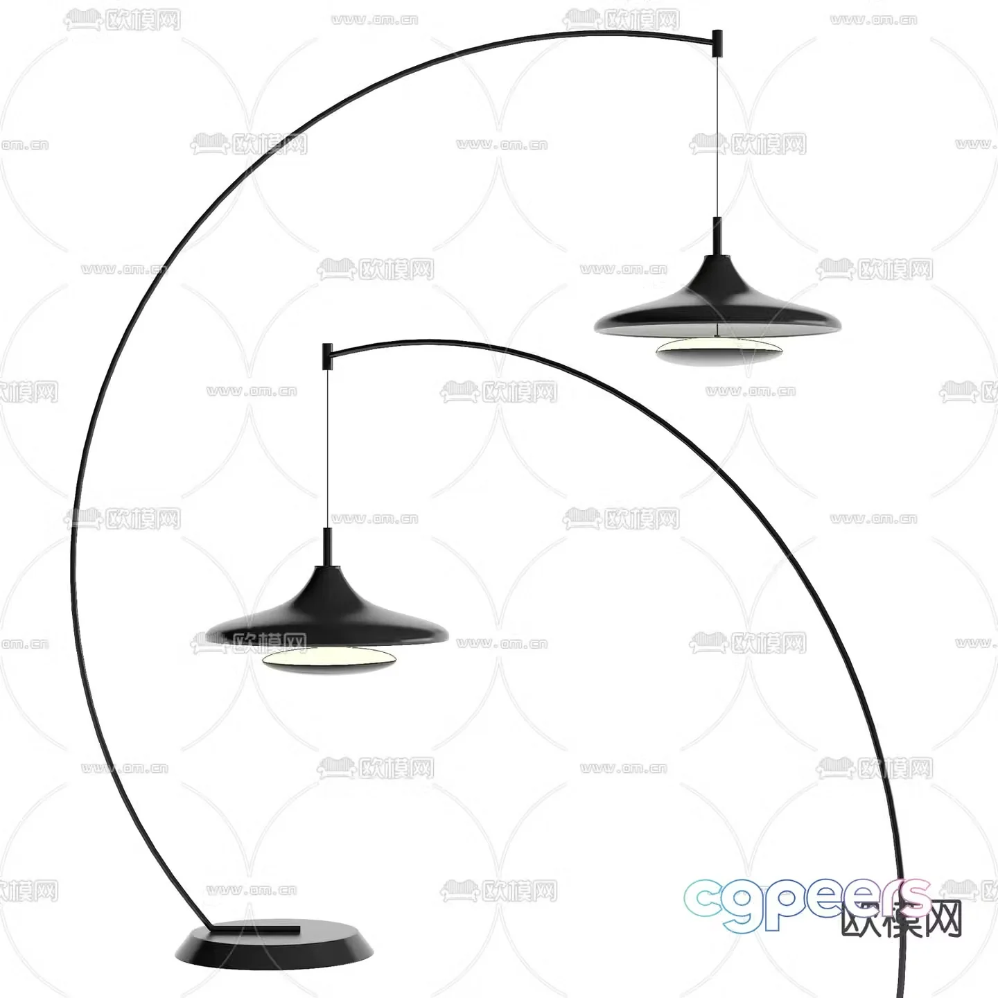 Modern floor lamp fishing lamp 3d model