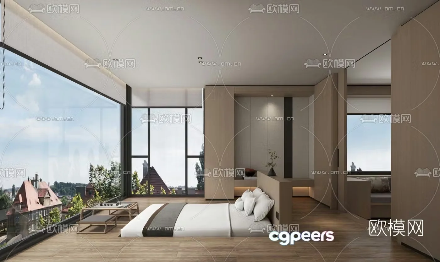 Japanese simple hotel room 3d model