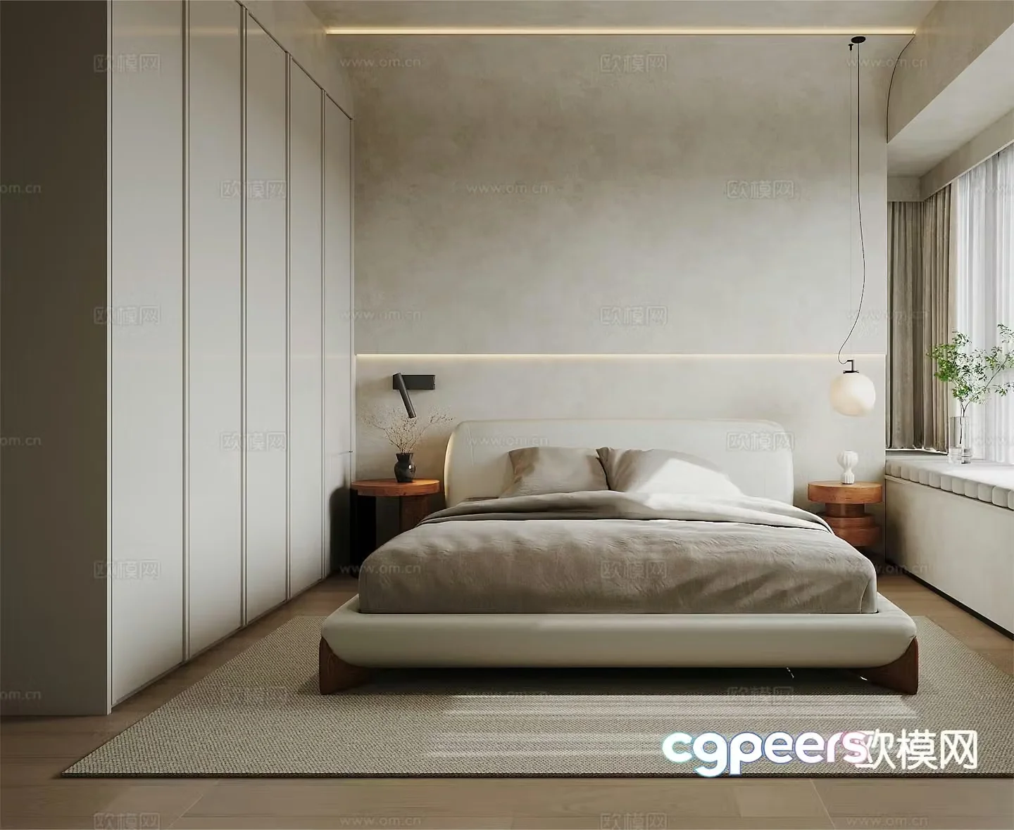 Wabi Sabi bedroom master bedroom 3d model
