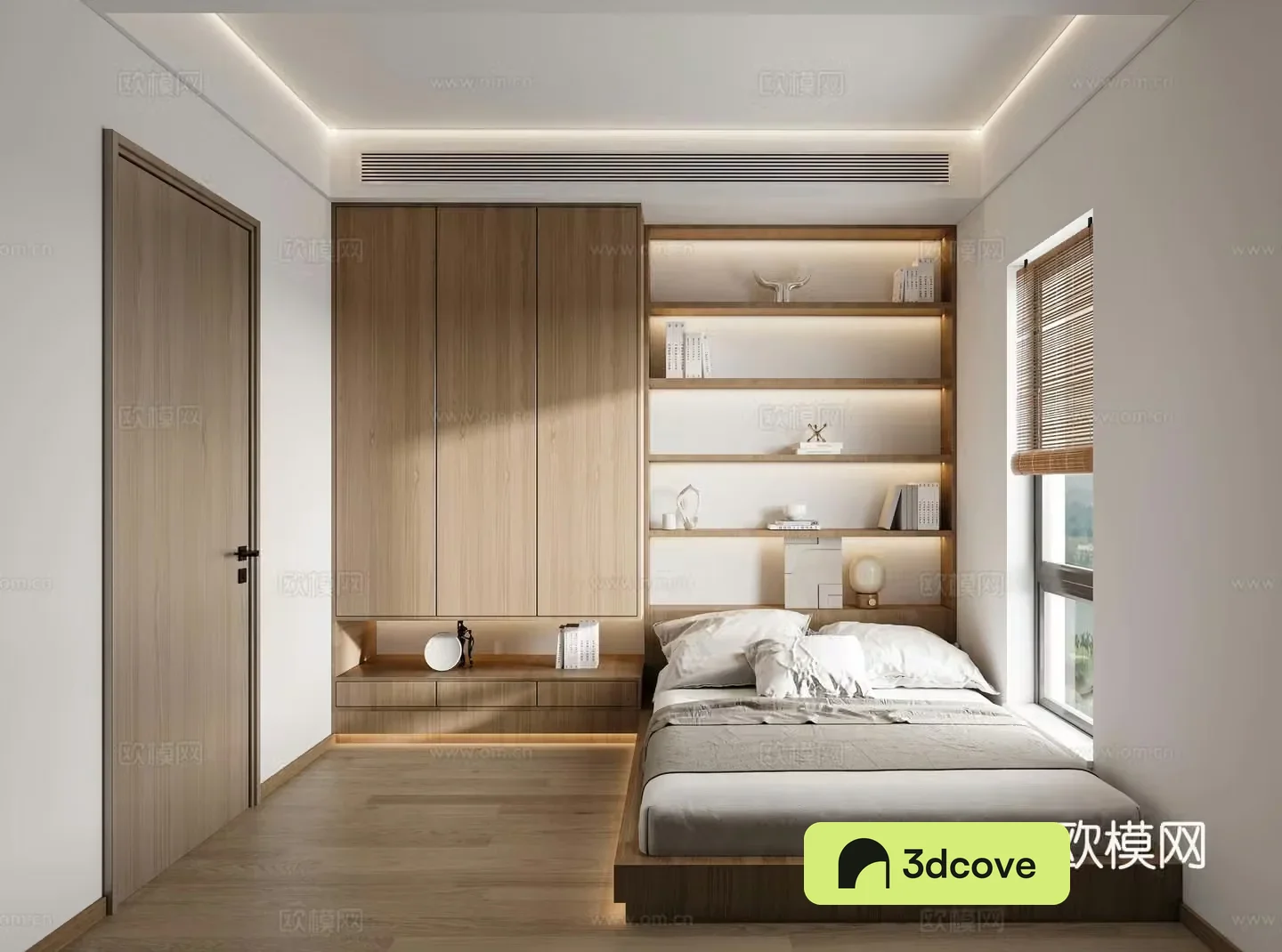 Modern log bedroom