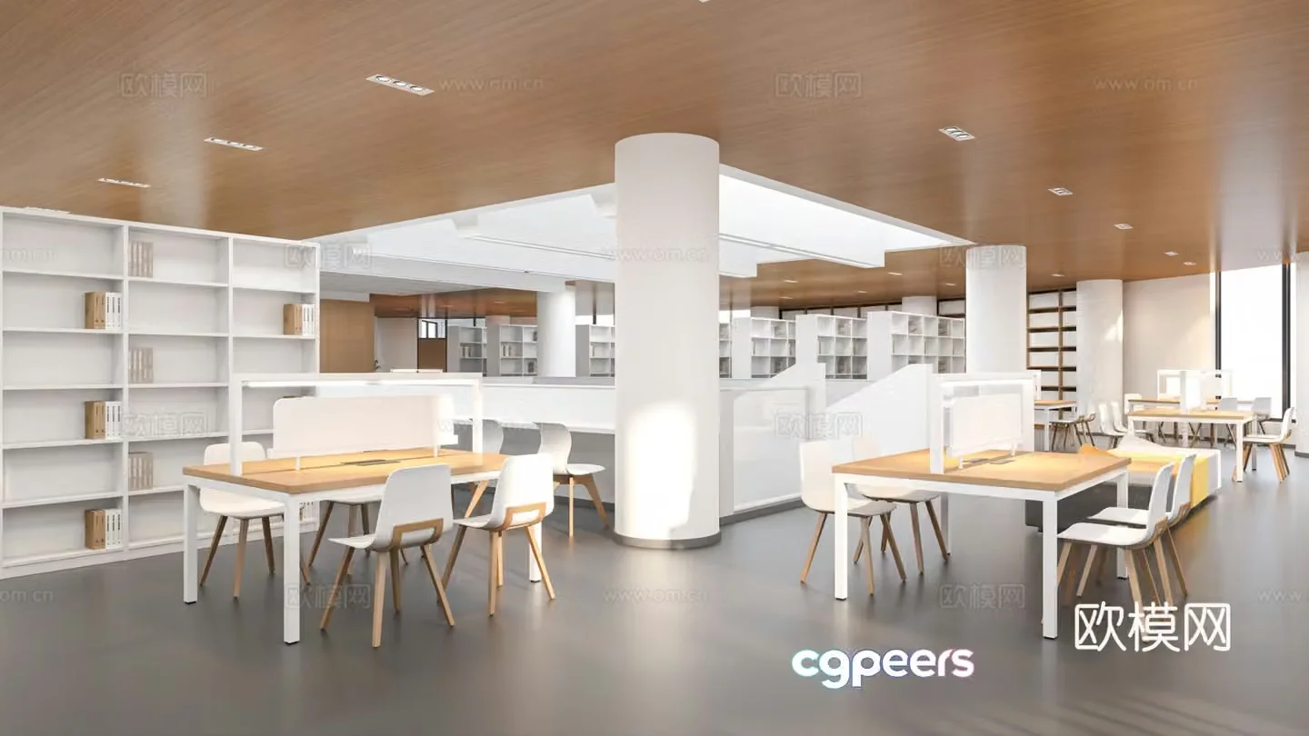 Modern library 3d model