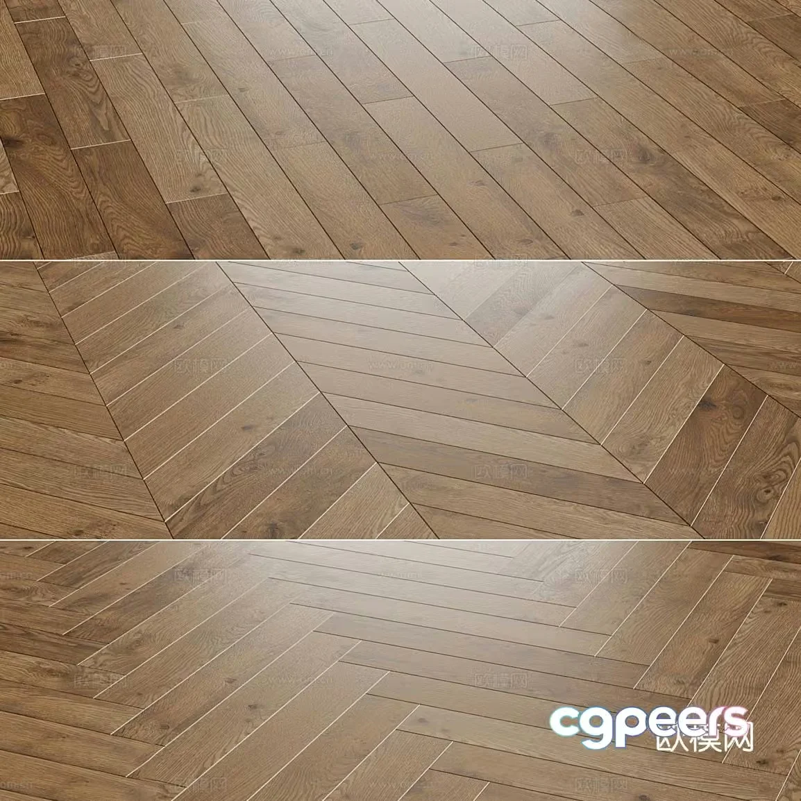 Medium style wood floor wood grain brick matte wood floor walnut floor herringbone 3D model
