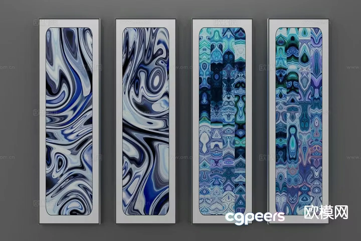 Nordic decorative painting abstract painting hanging painting 3d model