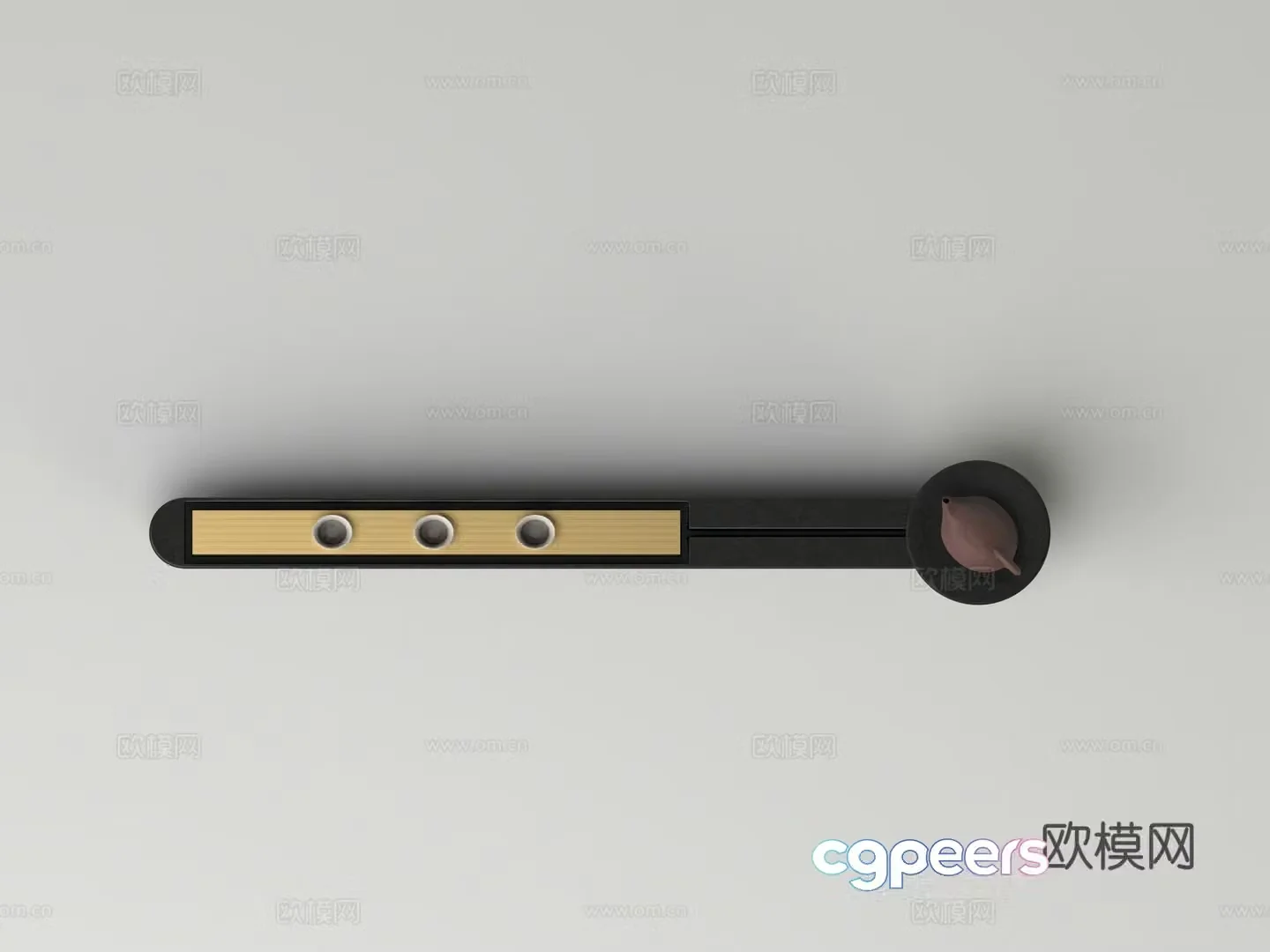 Modern oriental tea tray 3d model