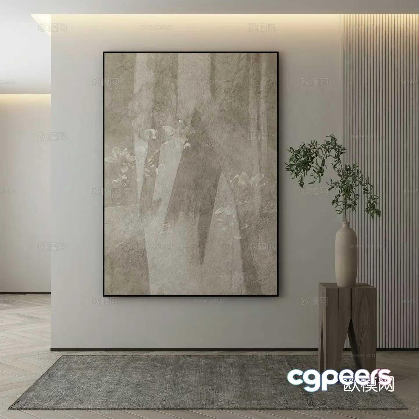 Modern Wasabi Hanging Painting Oil Painting 3D Model
