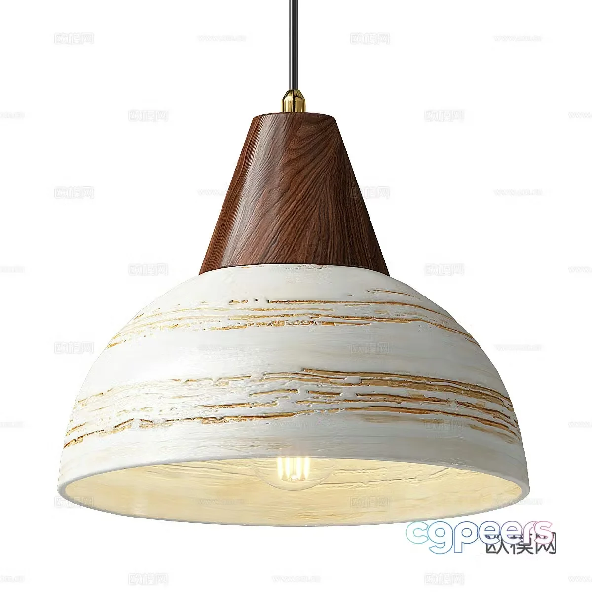 New Chinese ceramic chandelier 3D model
