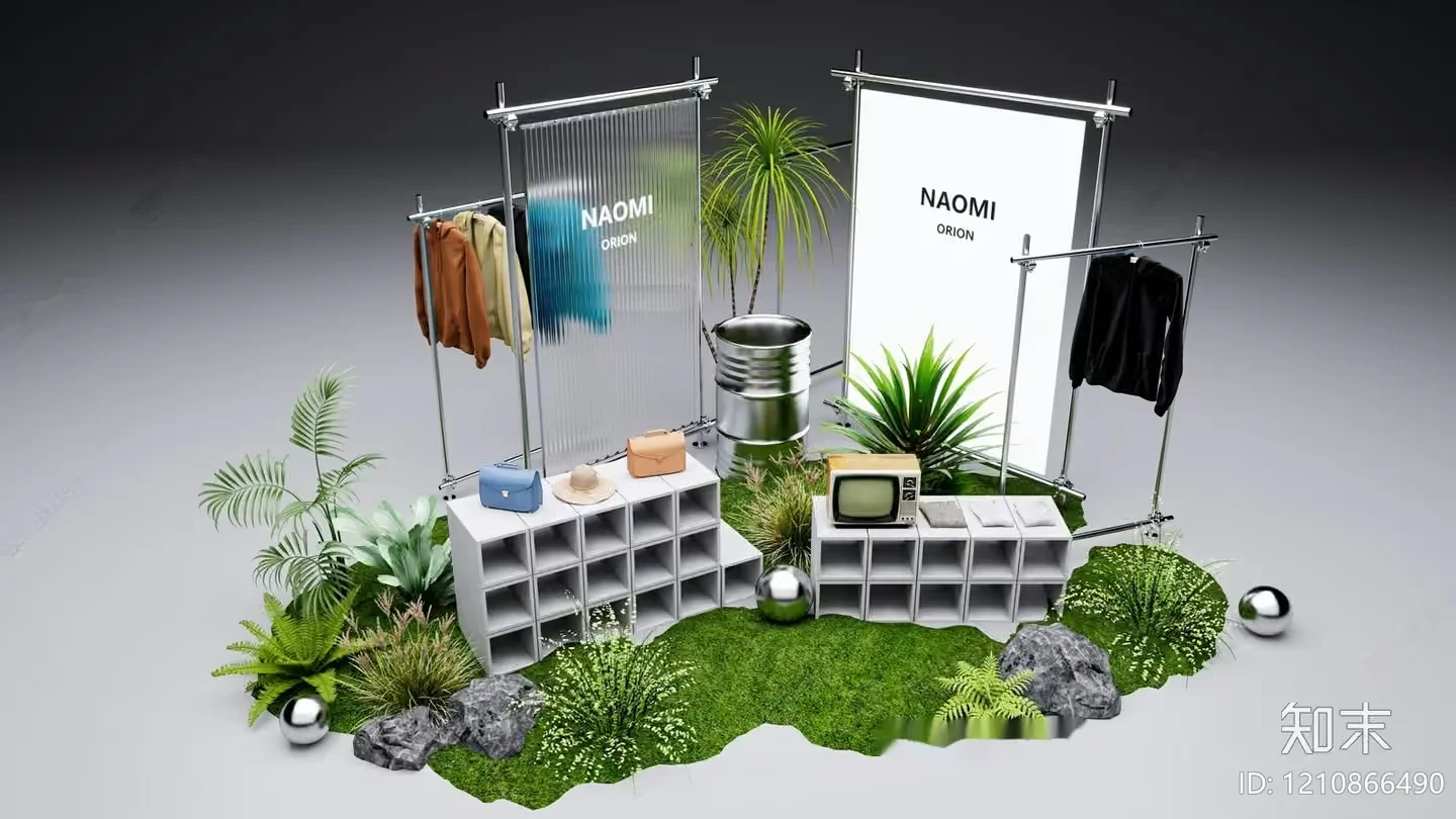 Modern Clothing Display 3D Model – 12918 – VRAY Render