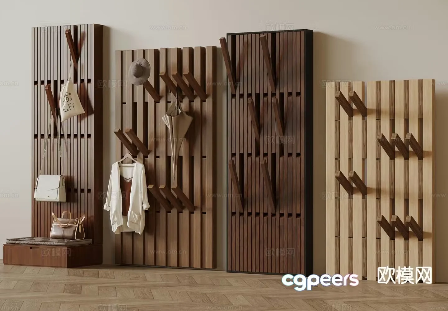 Nordic clothes hook clothes board clothes hanger 3d model