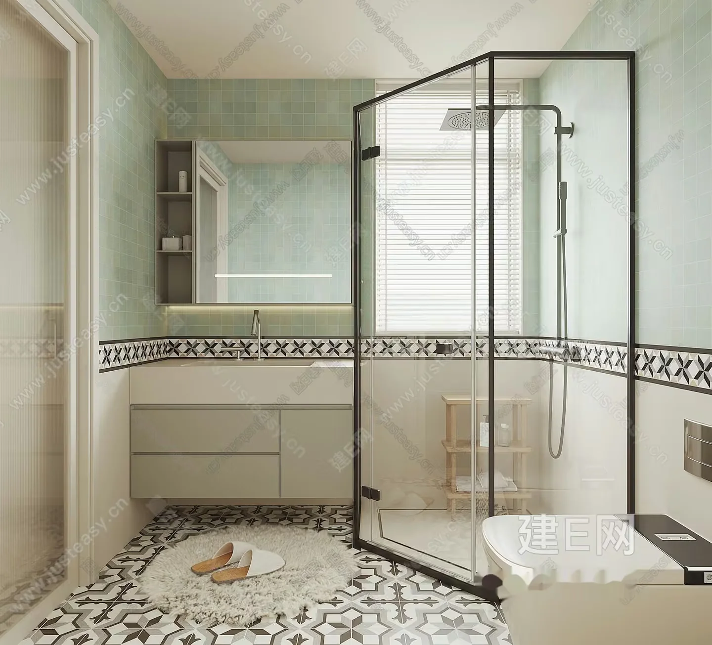 Modern Bathroom 3D Model – 1743 – CORONA Render