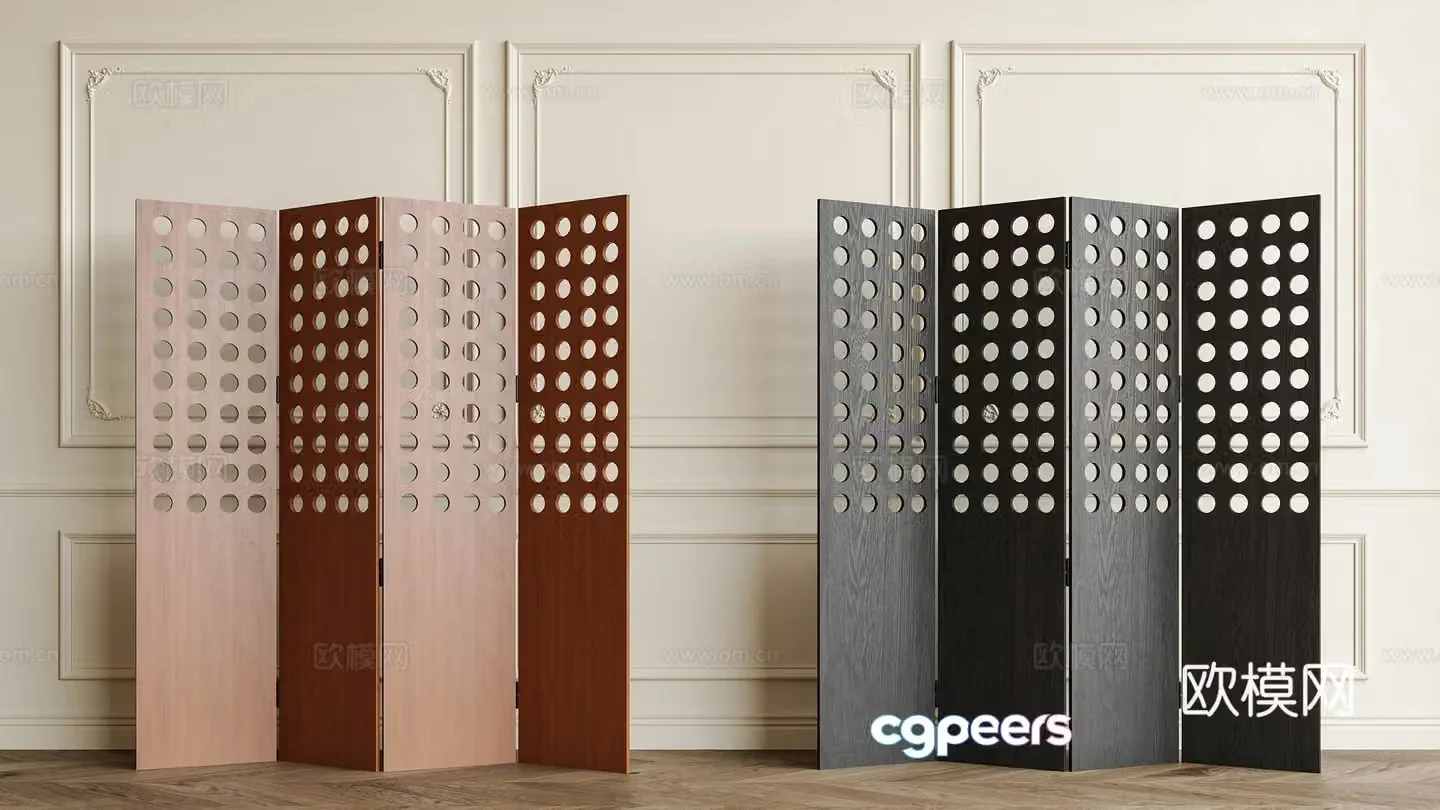 Middle-aged partition Solid wood partition Screen partition Medium-aged screen partition Folding screen partition 3D model