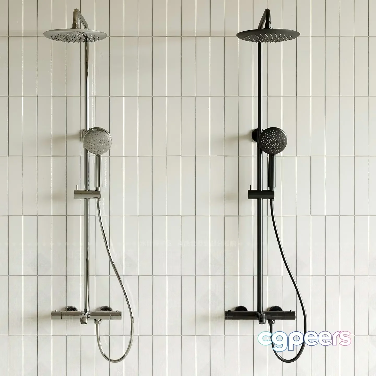 Modern Shower Fixtures 3D Model – 11397 – VRAY Render
