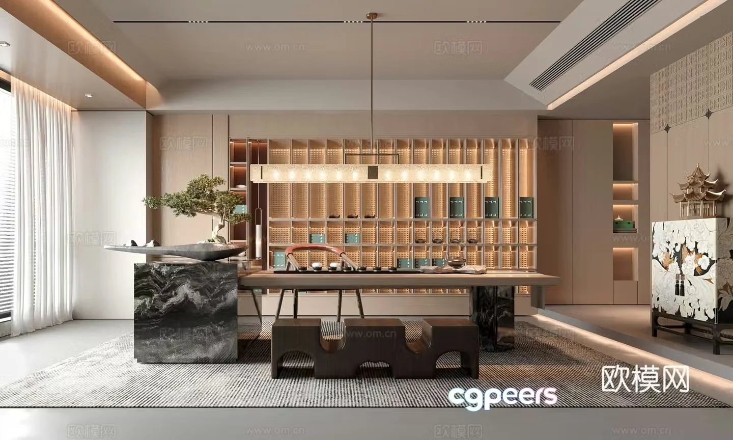 New Chinese tea room 3D model