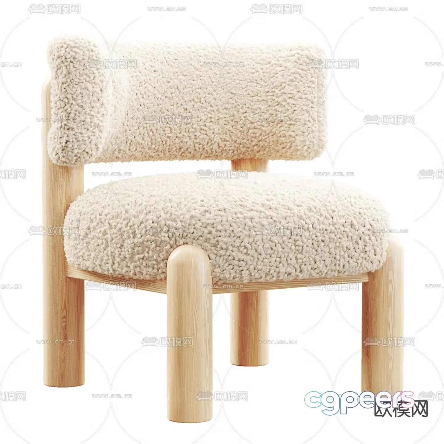 Plush sofa chair leisure chair 3d model