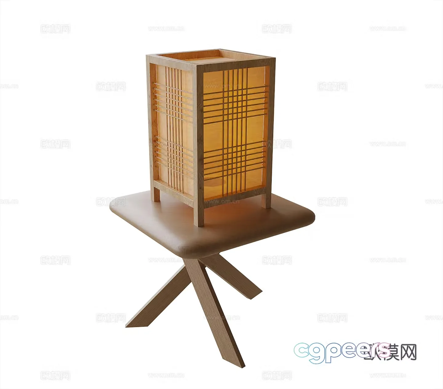 Japanese table lamp bedside table lamp 3d model
