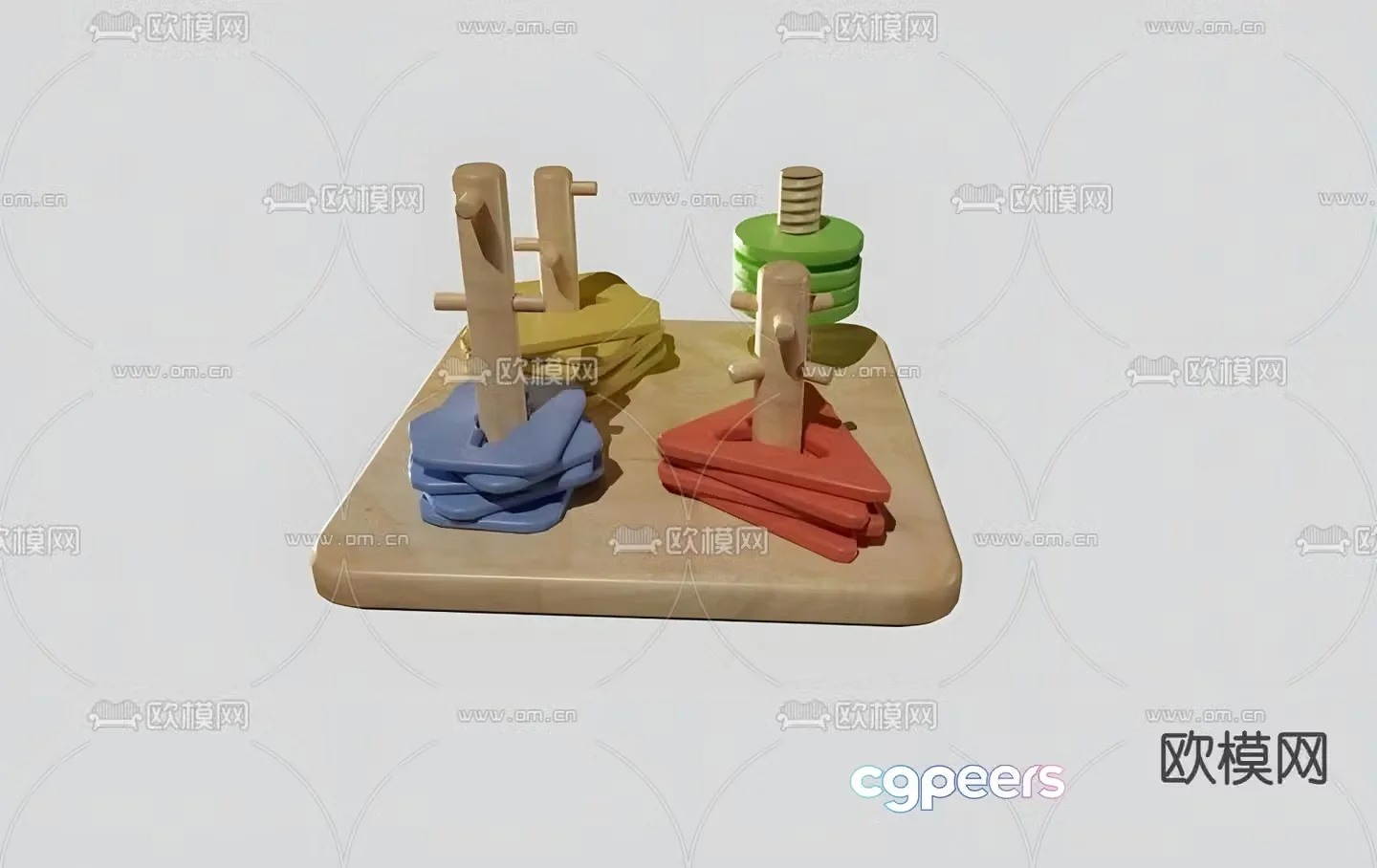 Geometric shapes matching toys 3d model
