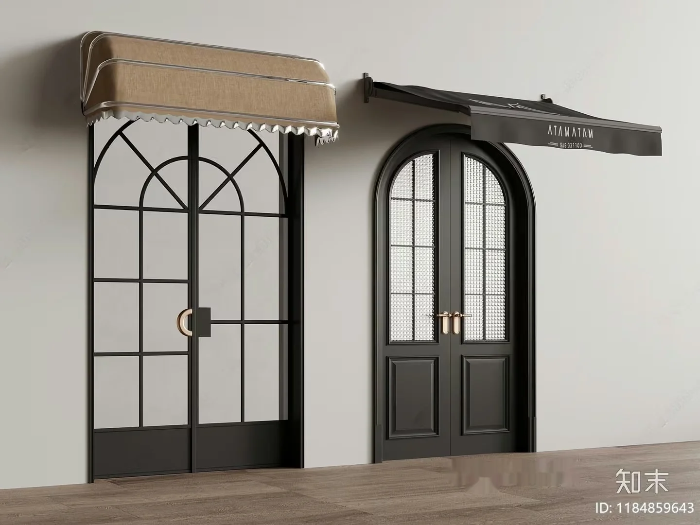 Modern Doorway With Awning 3D Model – 370 – VRAY Render